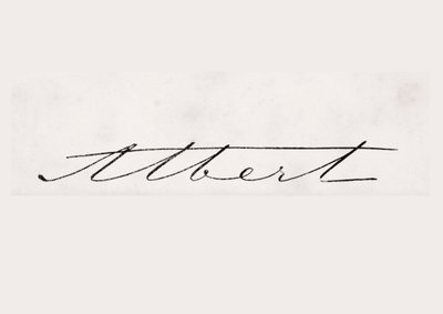 Signature of Albert, Prince Consort of Great Britain and Ireland, from 
